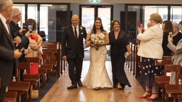 bride walking down the aisle